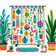 Towels and shower curtains