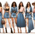 Denim skirts for women